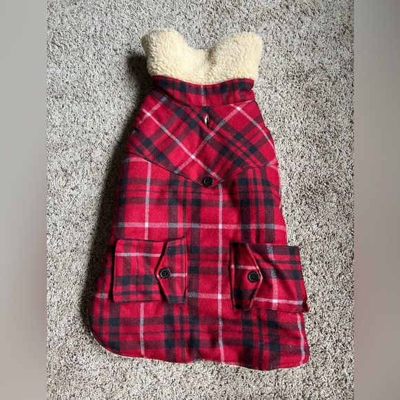 Fab Dog Sherpa Fleece Plaid Jacket Pet - Picture 1 of 4